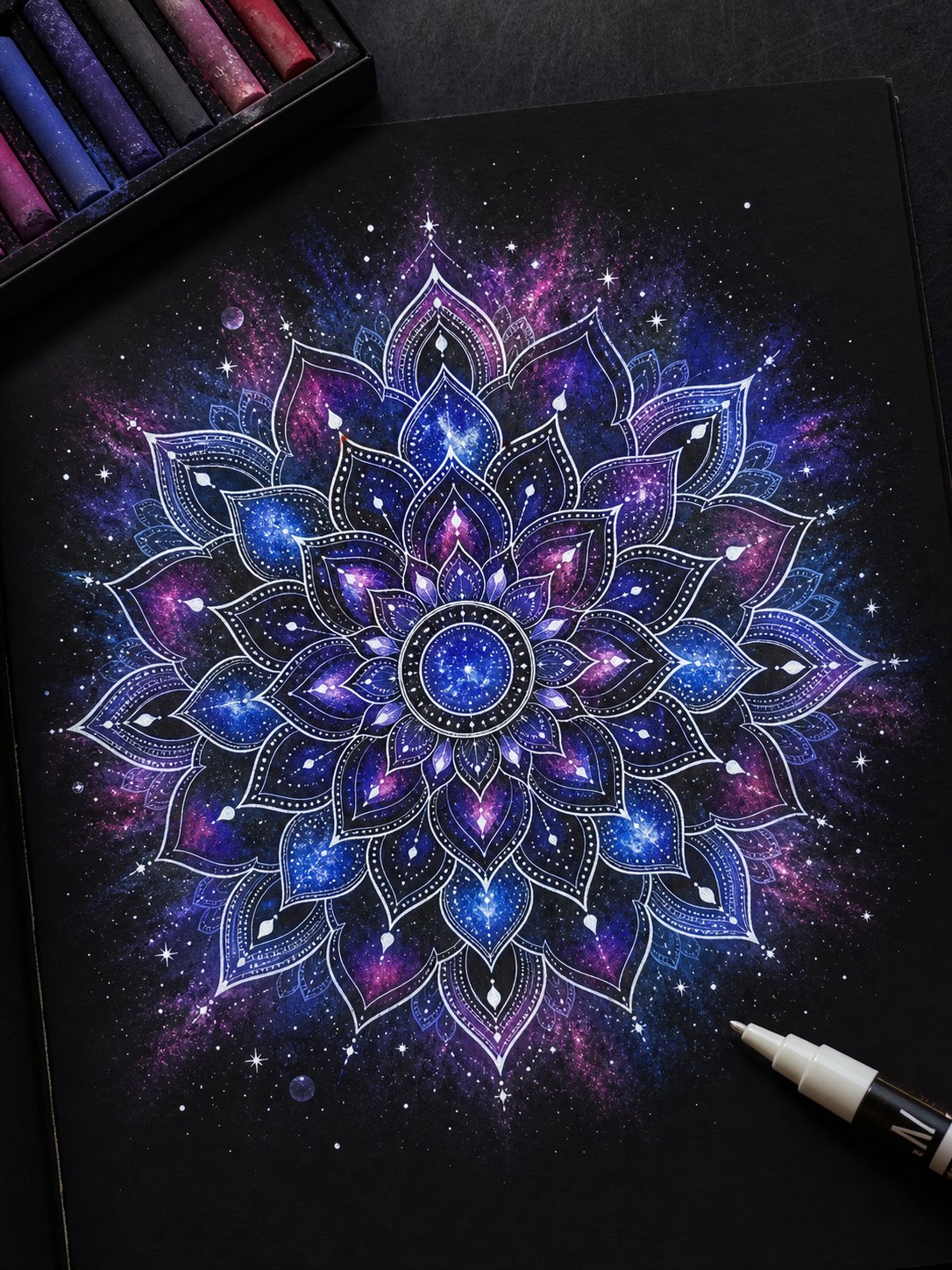 23 Galaxy Mandala 23. Galaxy Mandala mandala design on paper | Sky Rye Design 23. Galaxy Mandala mandala design on paper