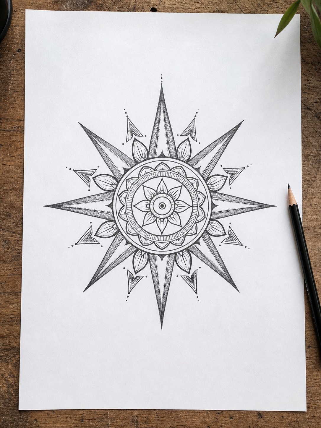 3 Sun Mandala 3. Sun Mandala mandala design on paper | Sky Rye Design 3. Sun Mandala mandala design on paper