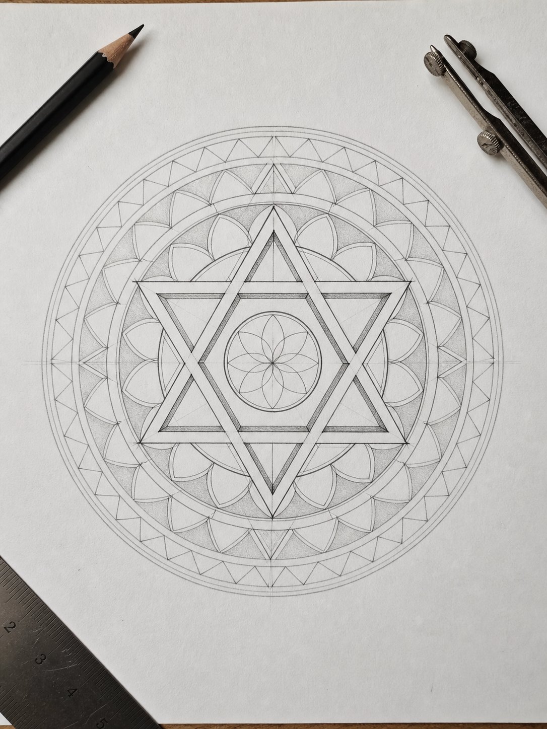 4 Star of David Mandala 4. Star of David Mandala mandala design on paper | Sky Rye Design 4. Star of David Mandala mandala design on paper