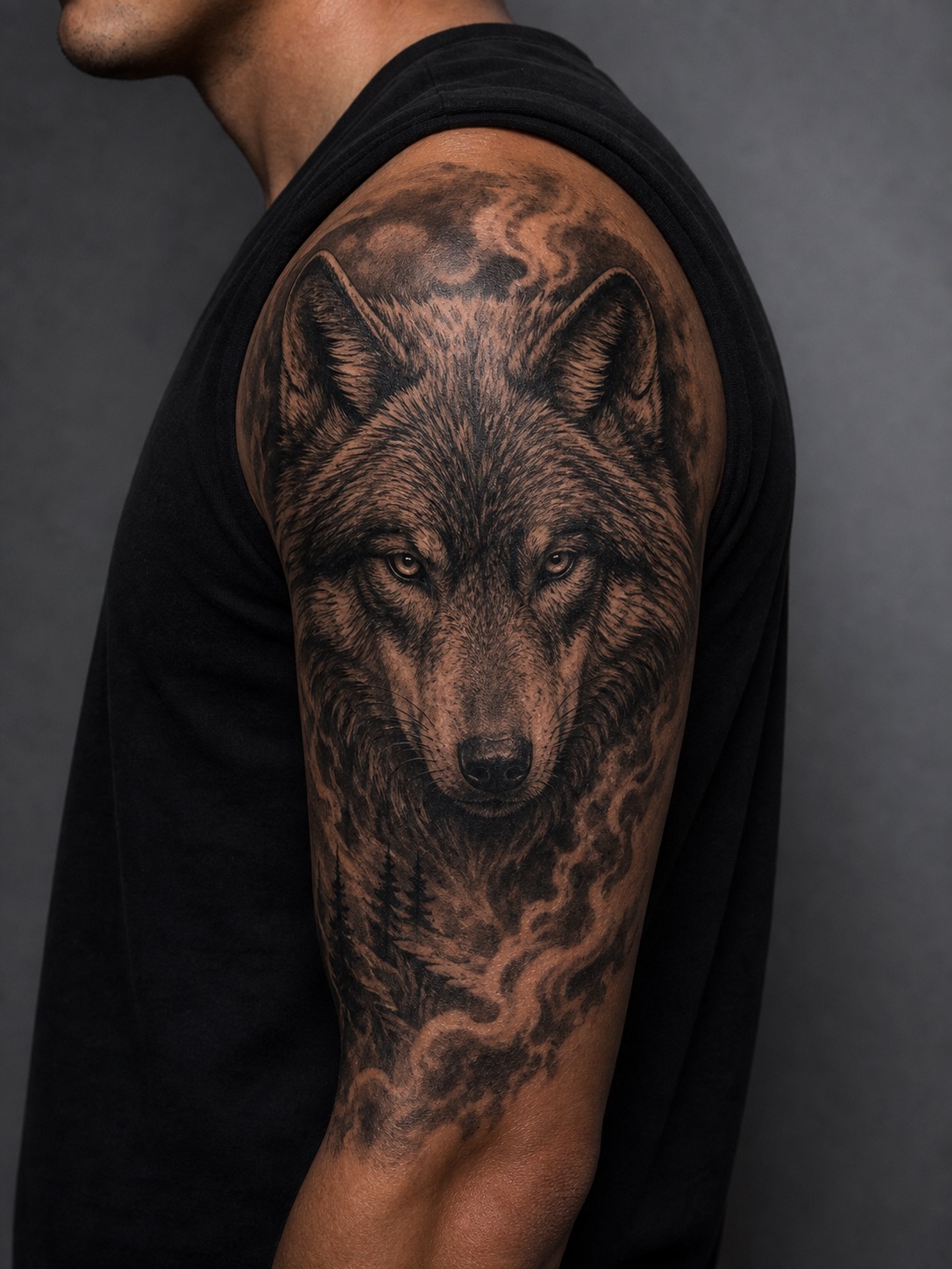 animal realism cover up tattoo design