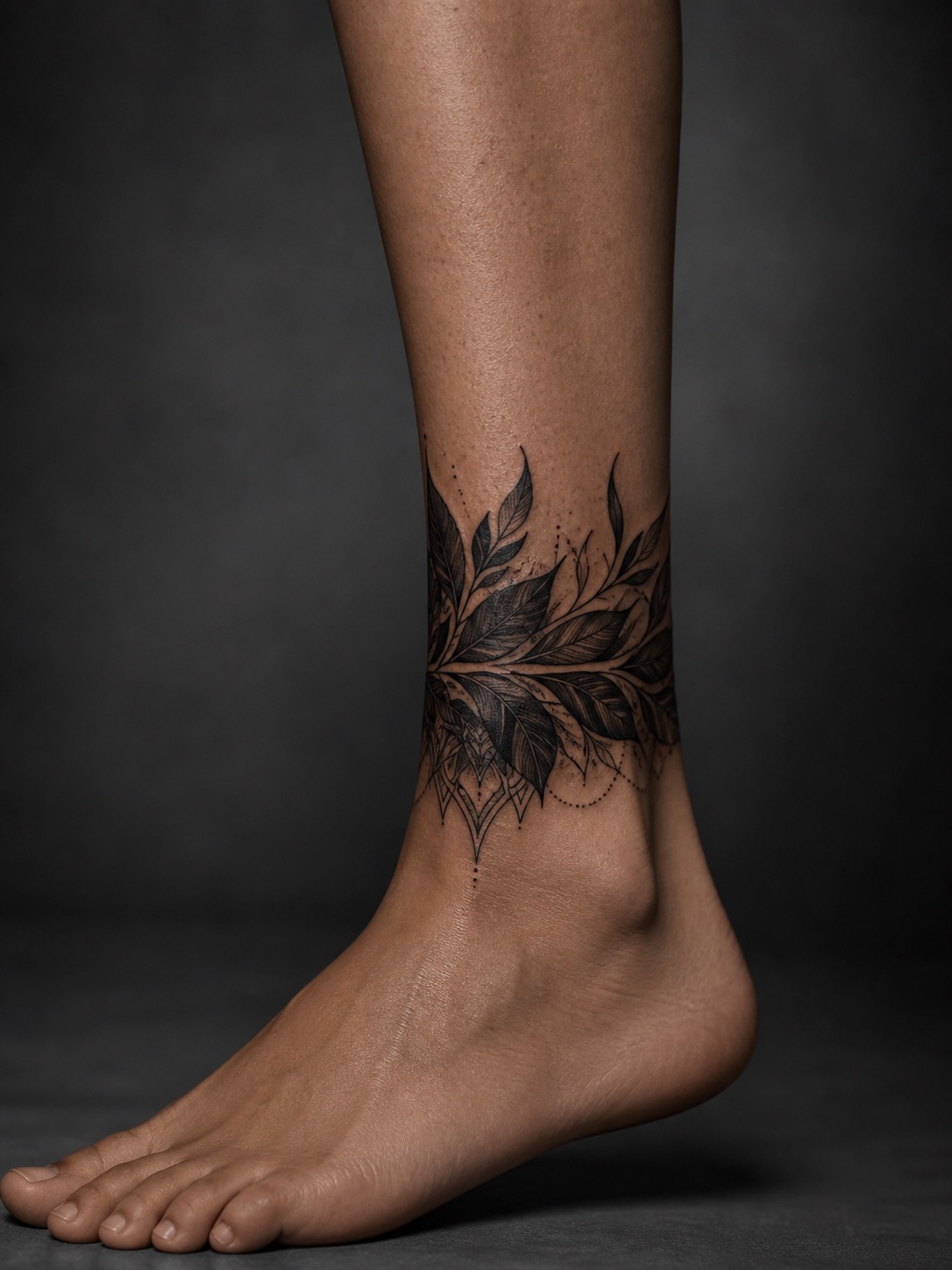 ankle and lower leg cover up tattoo design