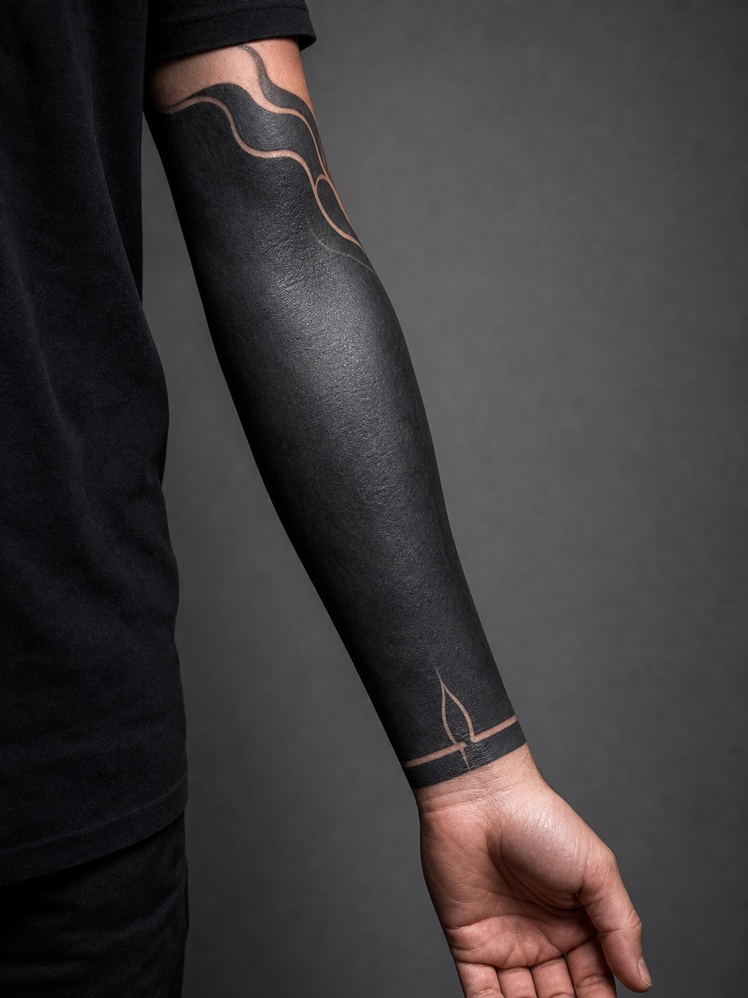 blackout sleeve cover up tattoo design