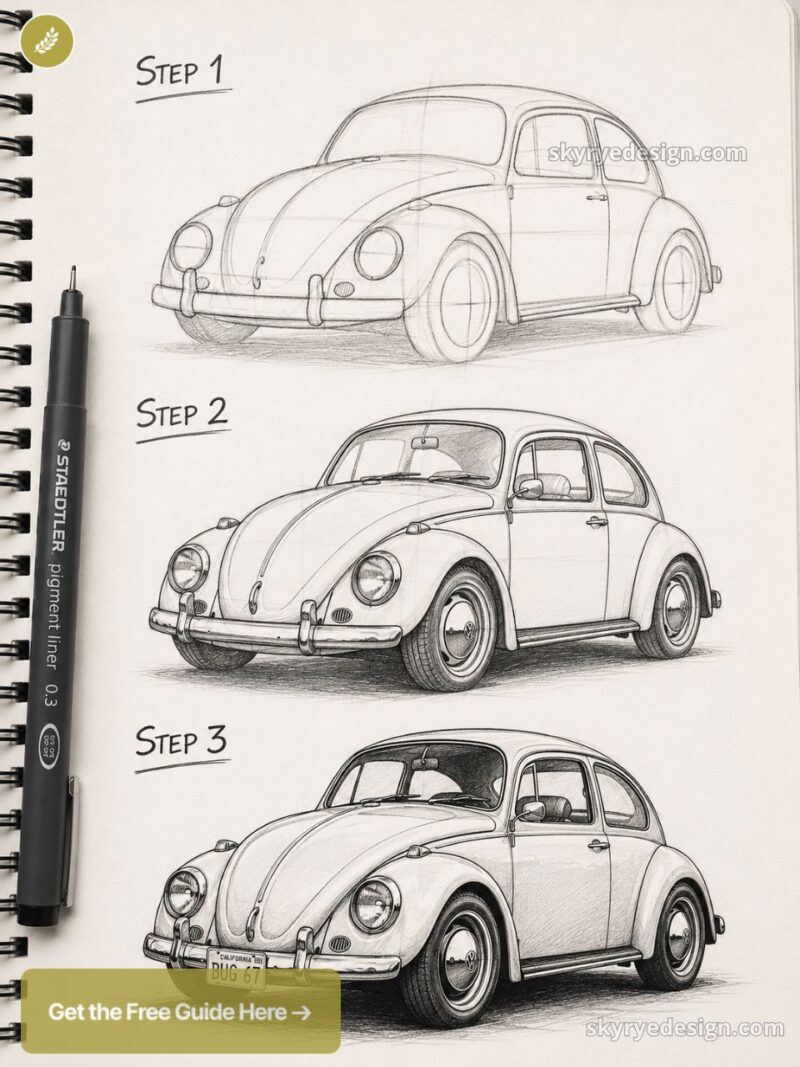 VW Beetle Drawing: Easy Volkswagen Sketch Guide 2026