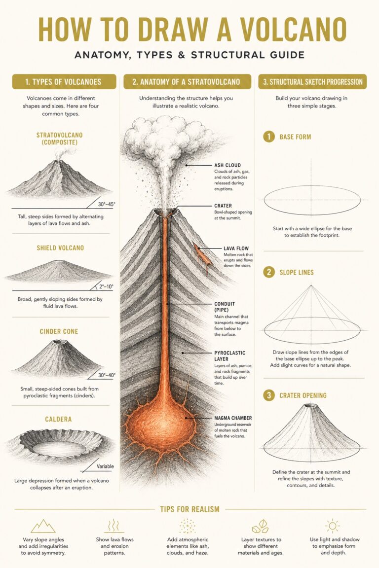 How to Draw a Volcano: Easy Steps + Pro Shading Tips