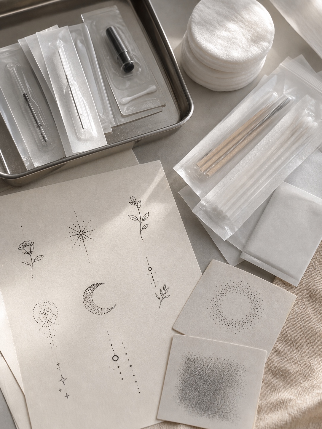 Easy tattoo ideas - Stick and Poke Method Easy tattoo idea image for stick and poke method, showing simple tattoo design sketches in a clean beginner-friendly style. | Sky Rye Design Easy tattoo idea image for stick and poke method, showing simple tattoo design sketches in a clean beginner-friendly style.