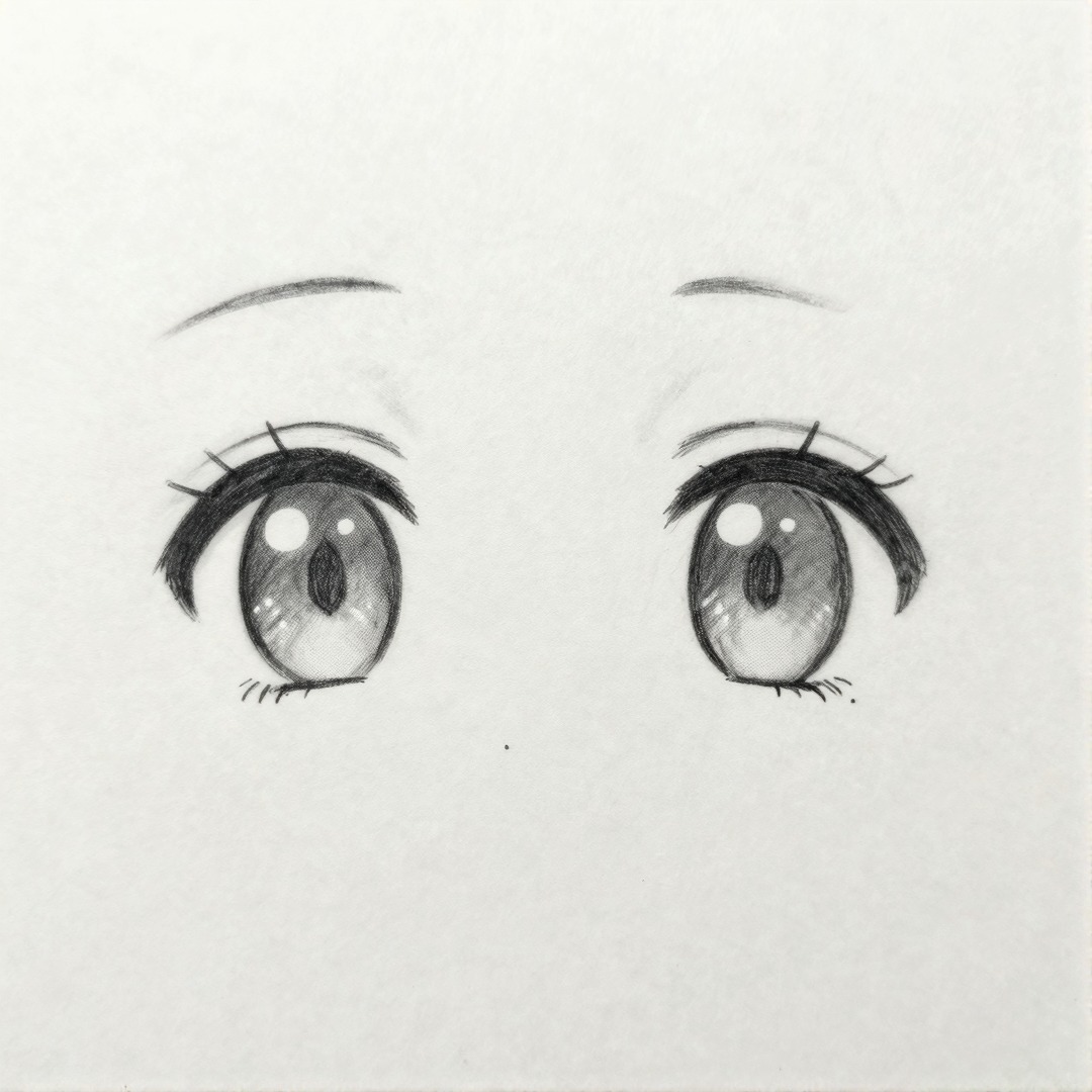 Cute girl anime eye reference with round irises soft lashes and bright highlights Cute girl anime eye reference drawing with round irises, soft lashes, and bright highlights | Sky Rye Design Cute girl anime eye reference drawing with round irises, soft lashes, and bright highlights