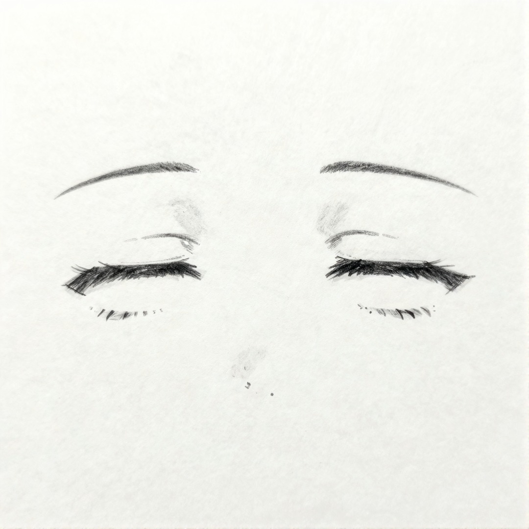 Sleepy anime eye reference with half-closed lids and small calm highlights Sleepy anime eye reference drawing with half-closed lids and small calm highlights | Sky Rye Design Sleepy anime eye reference drawing with half-closed lids and small calm highlights