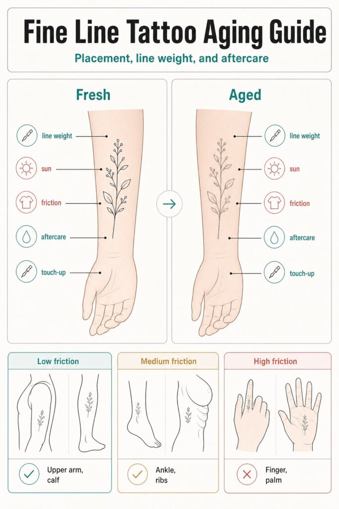 Fine Line Tattoo Ideas: Aging, Placement & Aftercare