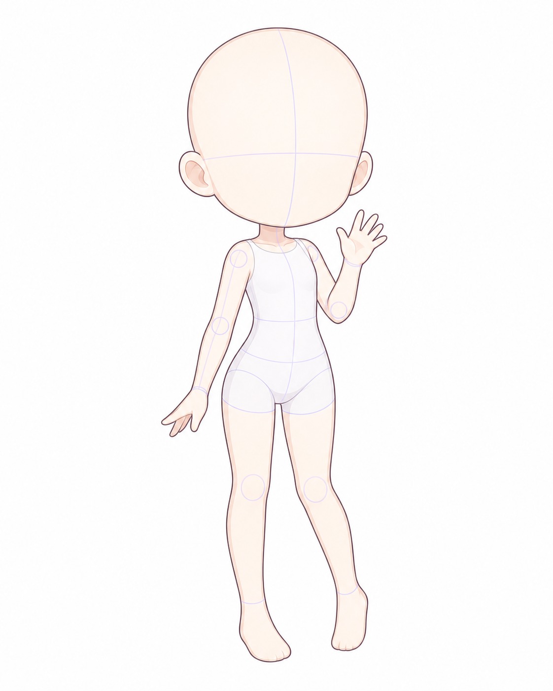 Gacha art base - waving three quarter three-quarter gacha base pose with a small wave | Sky Rye Design three-quarter gacha base pose with a small wave