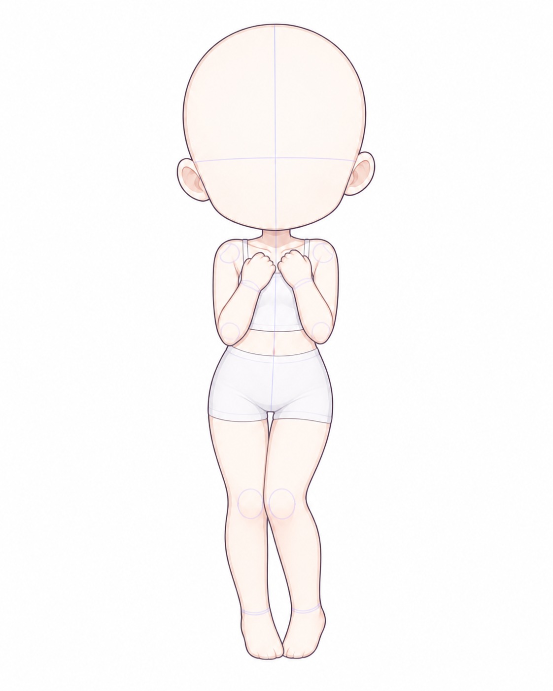 Gacha art base - shy inward toes shy gacha base pose with inward feet for cute character art | Sky Rye Design shy gacha base pose with inward feet for cute character art