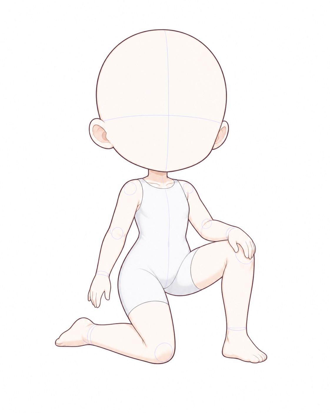 Gacha art base - kneeling one knee kneeling gacha base pose with one knee forward | Sky Rye Design kneeling gacha base pose with one knee forward