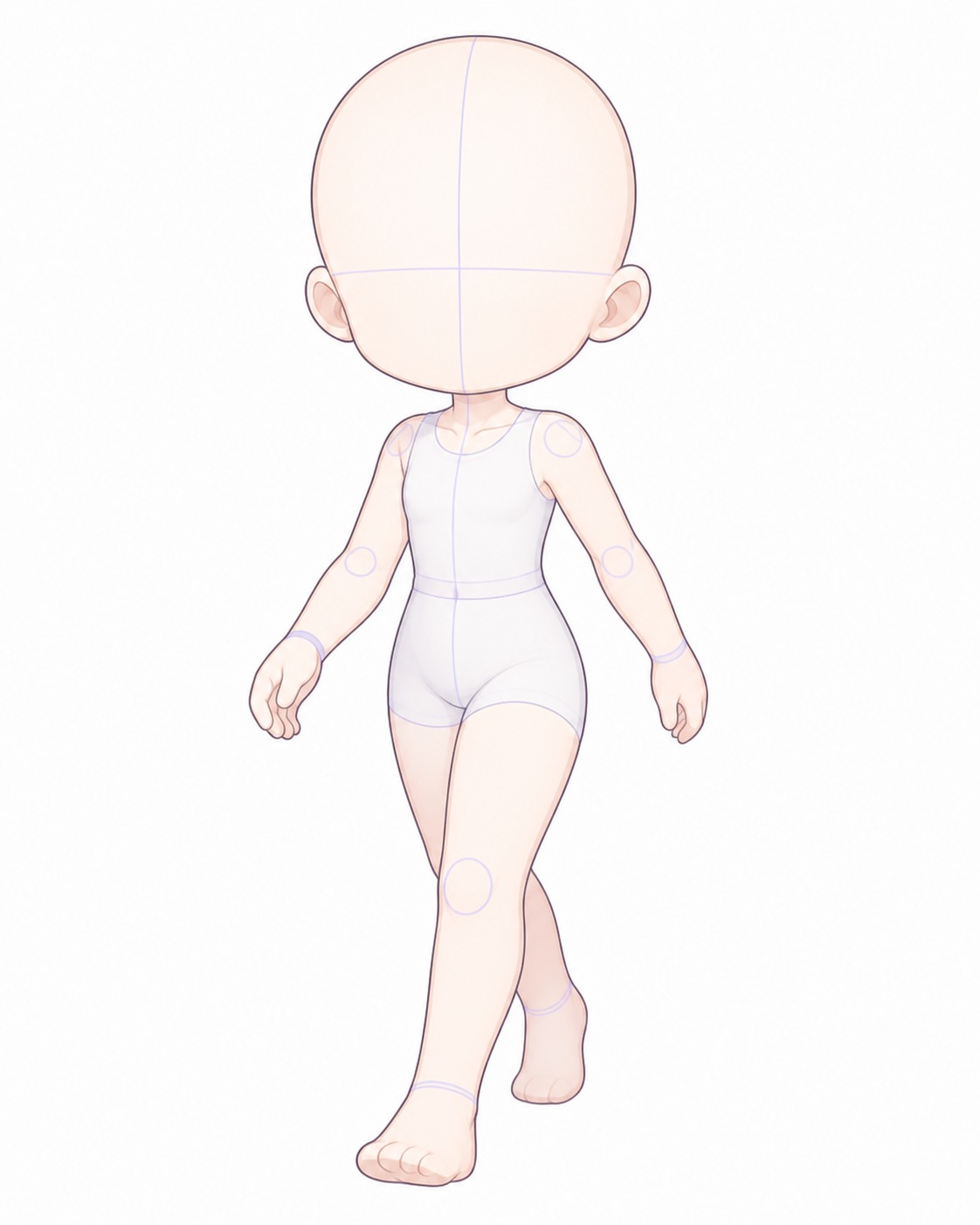 Gacha art base - walking step walking gacha art base reference with a forward step | Sky Rye Design walking gacha art base reference with a forward step