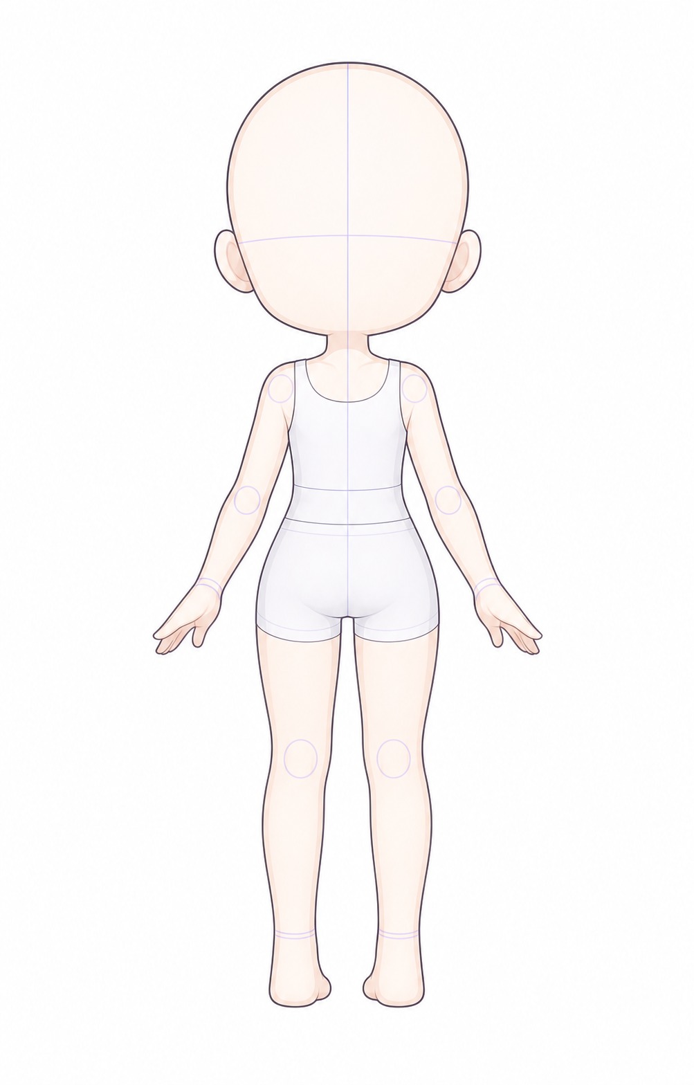 Gacha art base - back view standing back view gacha art base for outfit sketching | Sky Rye Design back view gacha art base for outfit sketching