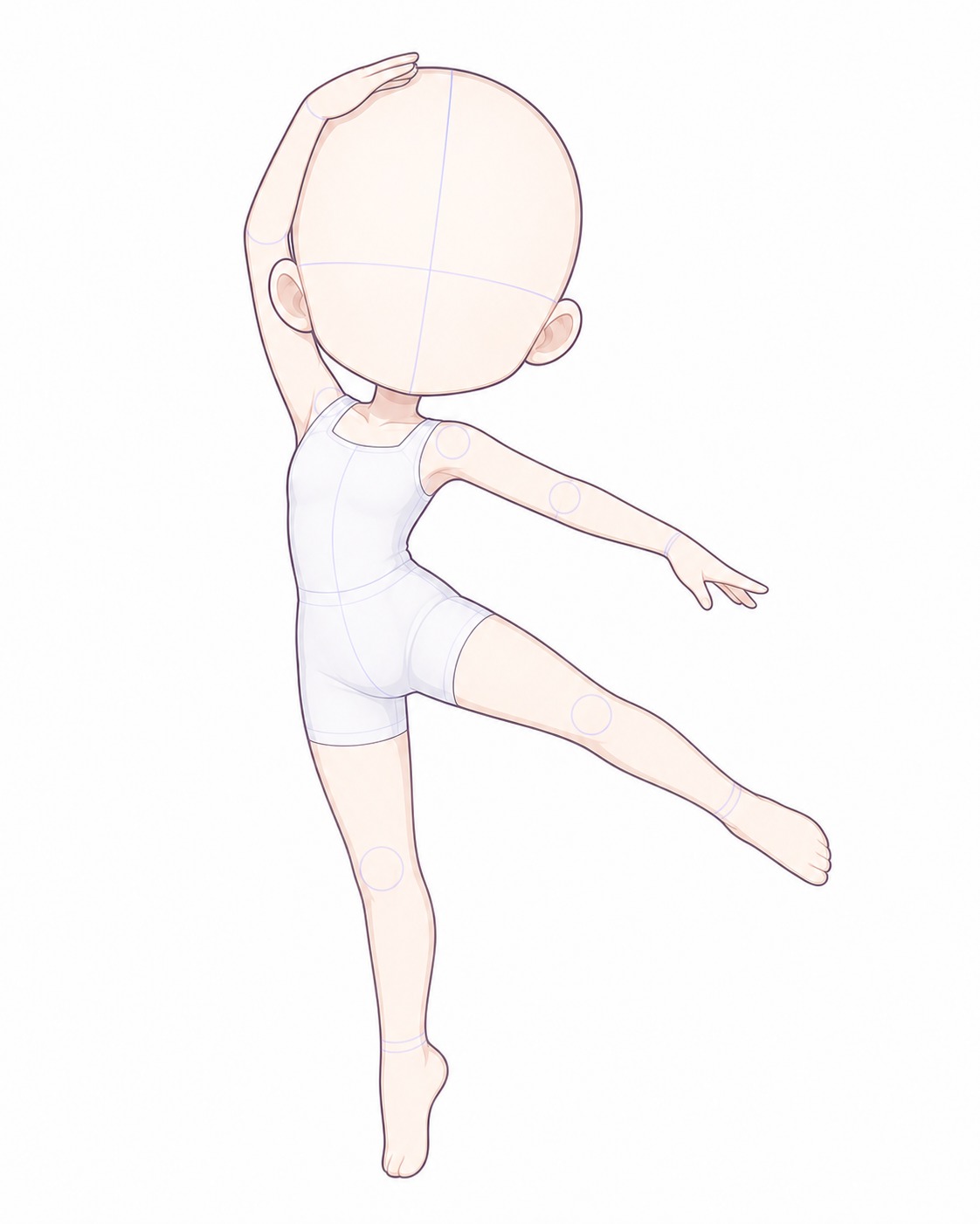 Gacha art base - dancing leg lift dancing gacha base pose with one leg lifted | Sky Rye Design dancing gacha base pose with one leg lifted