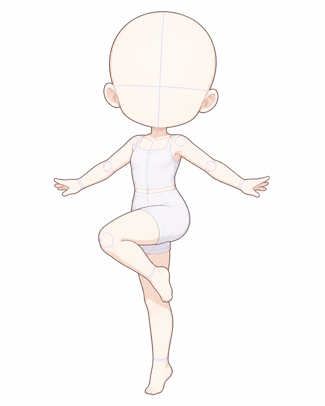 Gacha art base - one leg balance one-leg balance gacha art base for playful pose practice | Sky Rye Design one-leg balance gacha art base for playful pose practice