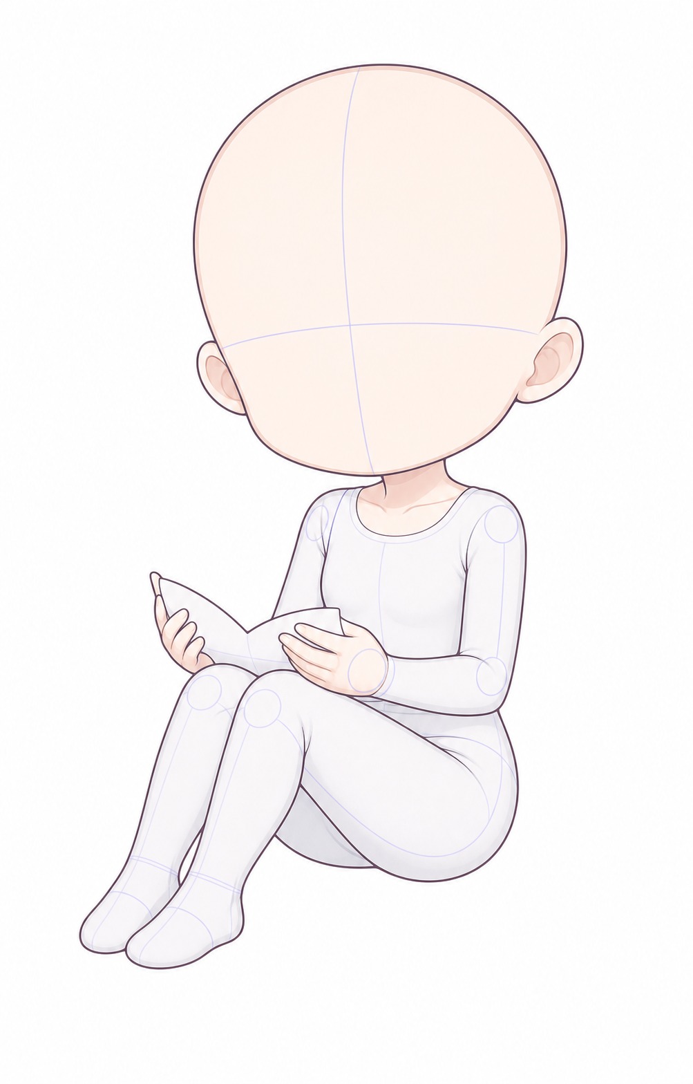 Gacha art base - seated reference seated gacha base pose for character reference sheets | Sky Rye Design seated gacha base pose for character reference sheets