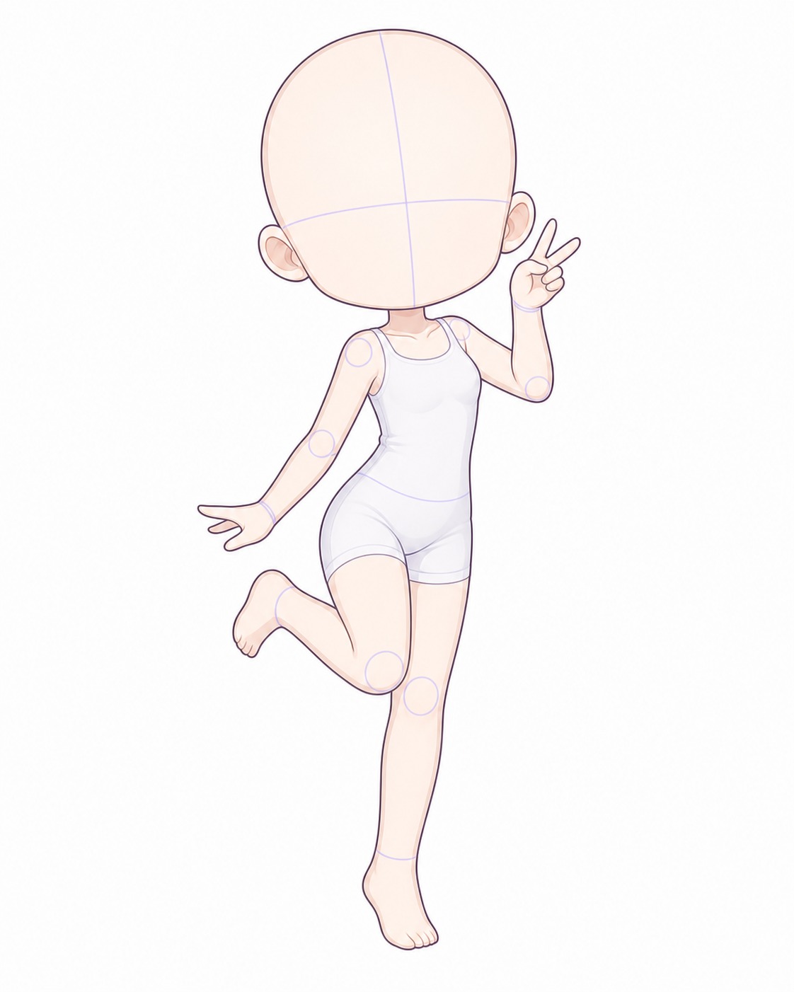 Gacha art base - peace sign pose peace-sign gacha art base for cute character drawings | Sky Rye Design peace-sign gacha art base for cute character drawings