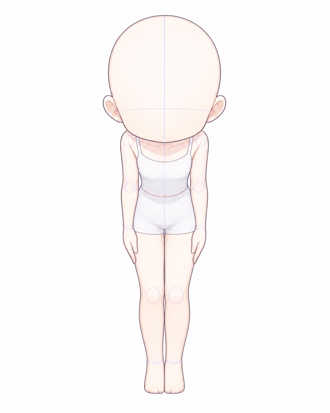Gacha art base - gentle bow bowing gacha base pose for polite character gestures | Sky Rye Design bowing gacha base pose for polite character gestures