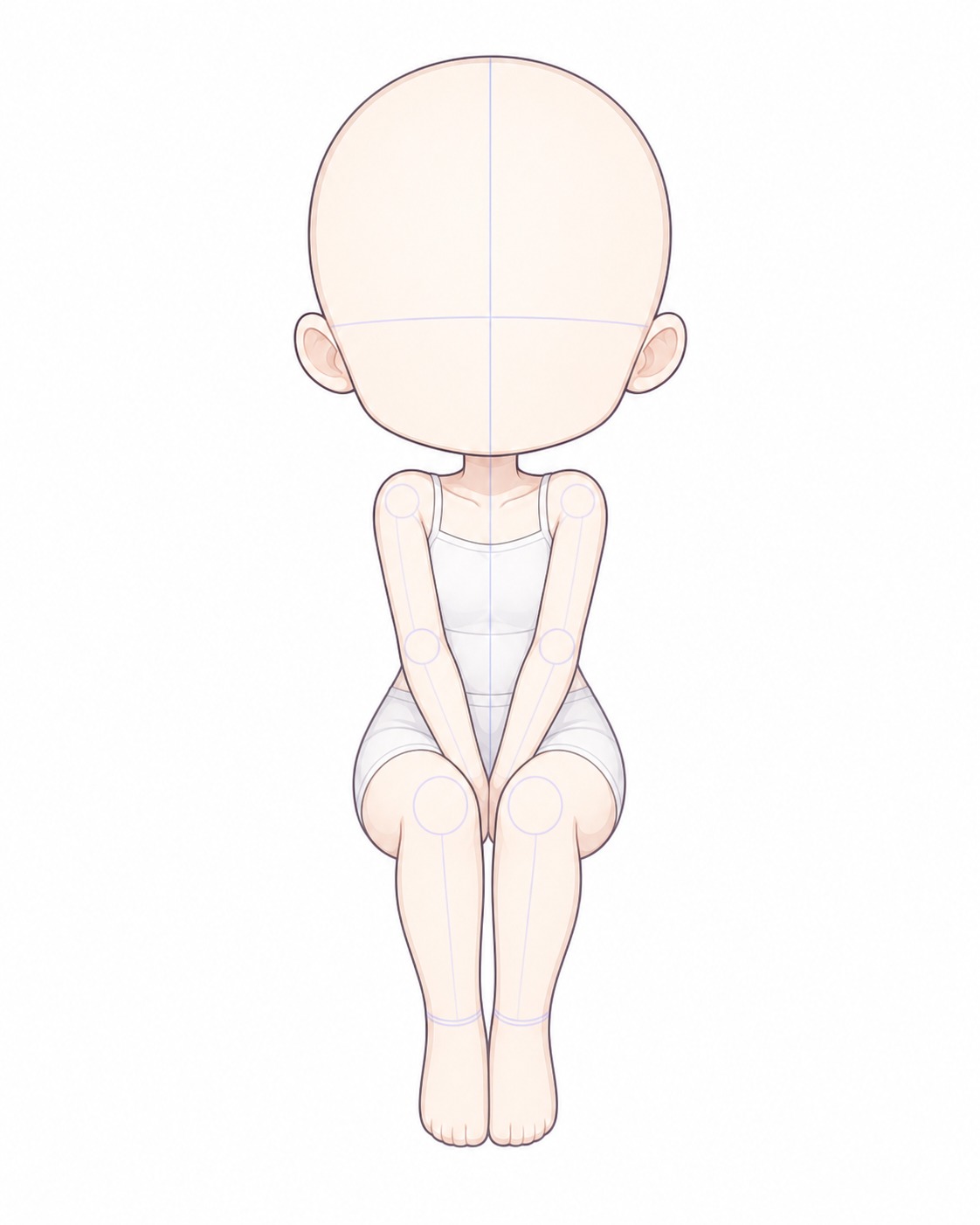 Gacha art base - shy seated shy seated gacha base reference with tucked knees | Sky Rye Design shy seated gacha base reference with tucked knees