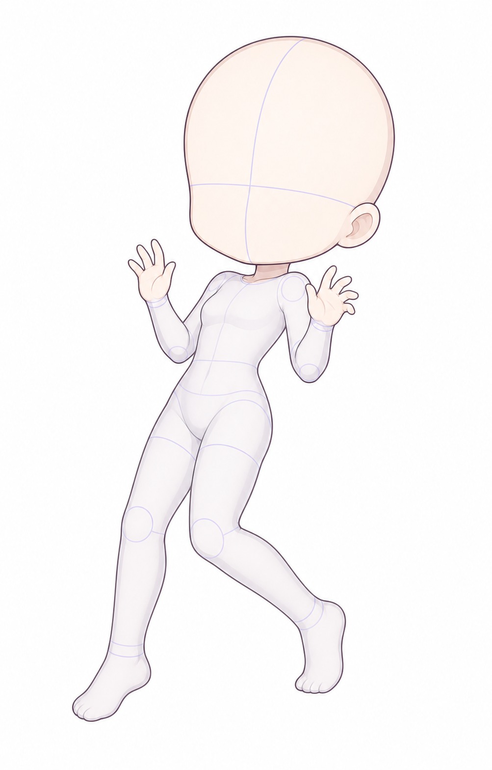 Gacha art base - step back surprise step-back gacha base pose for surprised character art | Sky Rye Design step-back gacha base pose for surprised character art