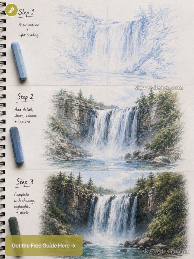 How to Draw a Waterfall: 8 Easy Steps + Shading Tips