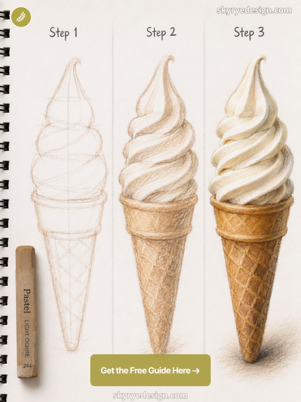 how-to-draw-additional-content - 2026-06-15T180037650 Soft-serve ice cream drawing tutorial: step-by-step pastel sketch to finished realistic waffle cone illustration | Sky Rye Design Soft-serve ice cream drawing tutorial: step-by-step pastel sketch to finished realistic waffle cone illustration