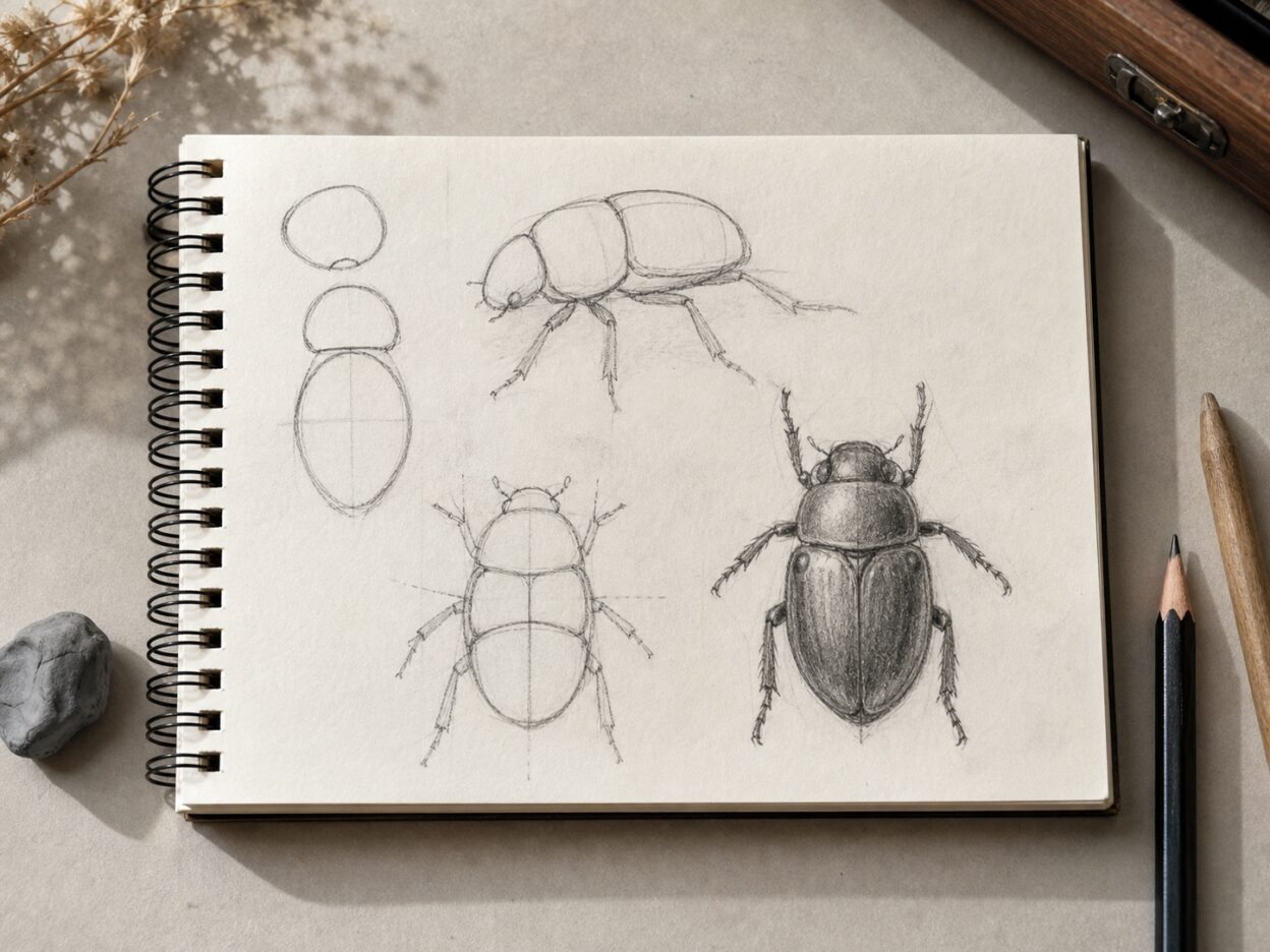 Simple Insect Design How to Draw Insects: Easy Step-by-Step Sketching Guide