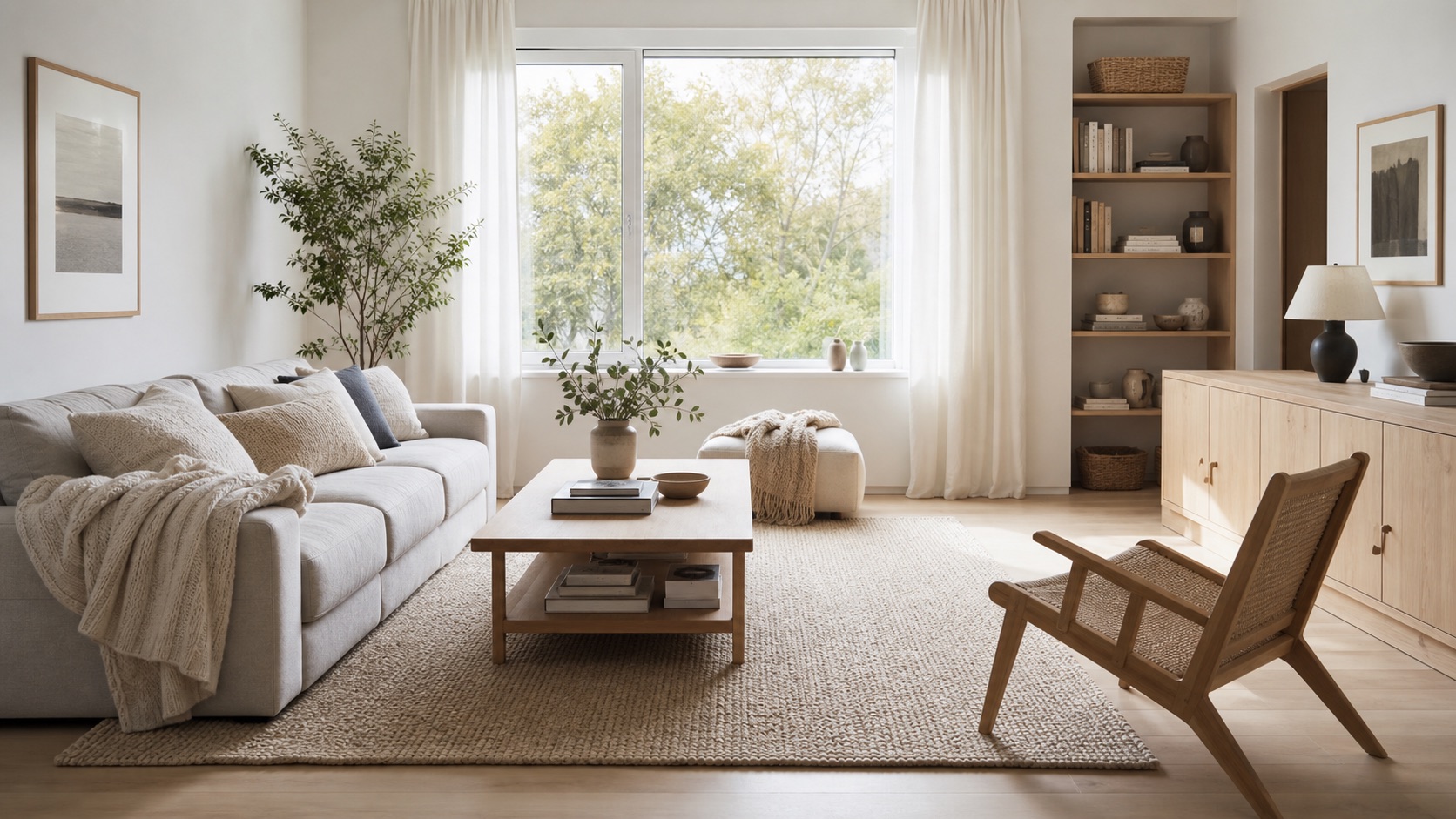 Scandinavian interior style personality Scandinavian interior style living room with pale wood, soft textiles, daylight, and simple storage for a quiet practical personality. | Sky Rye Design Scandinavian interior style living room with pale wood, soft textiles, daylight, and simple storage for a quiet practical personality.