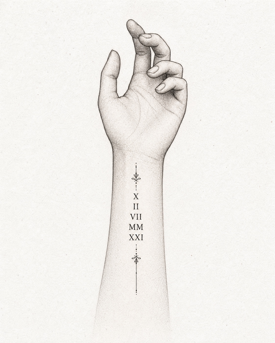 Roman Numerals tattoo idea for men