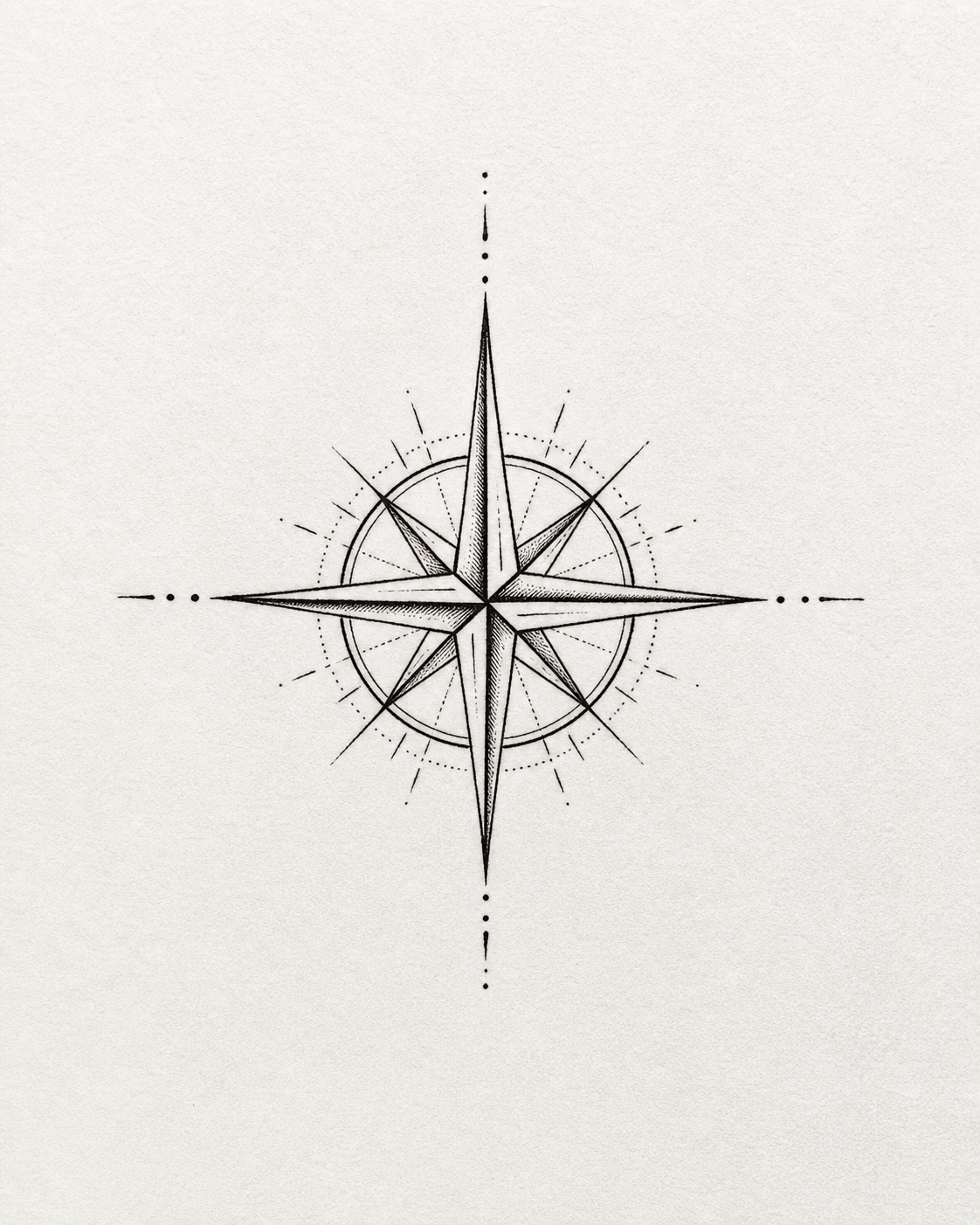 Small Compass Rose tattoo idea for men