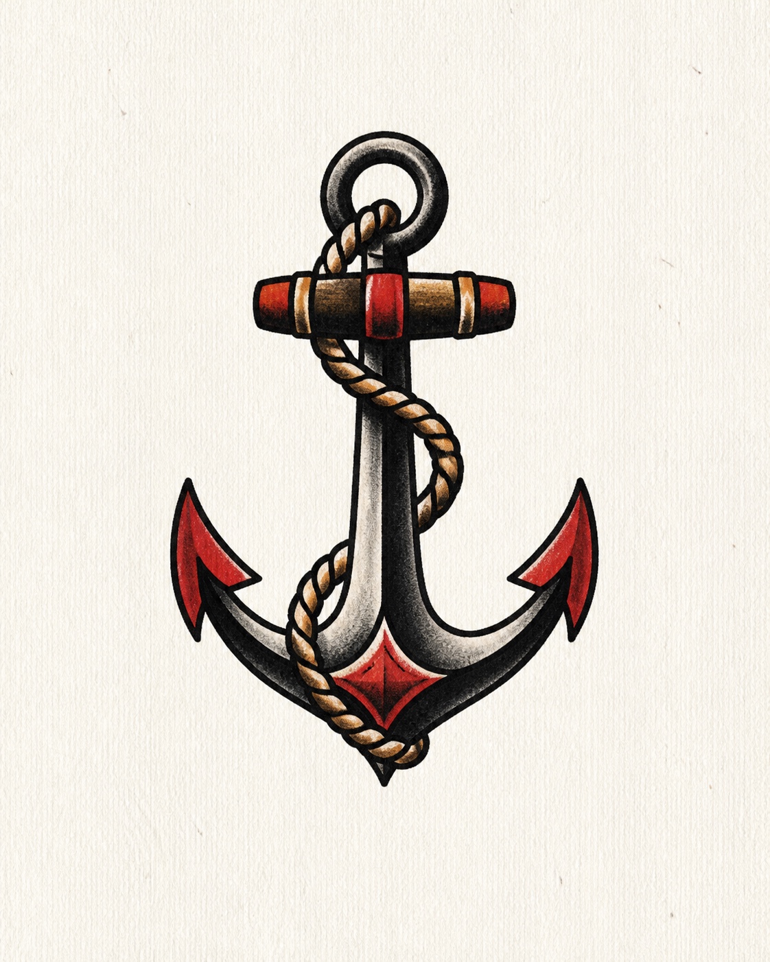 Tiny Anchor tattoo idea for men