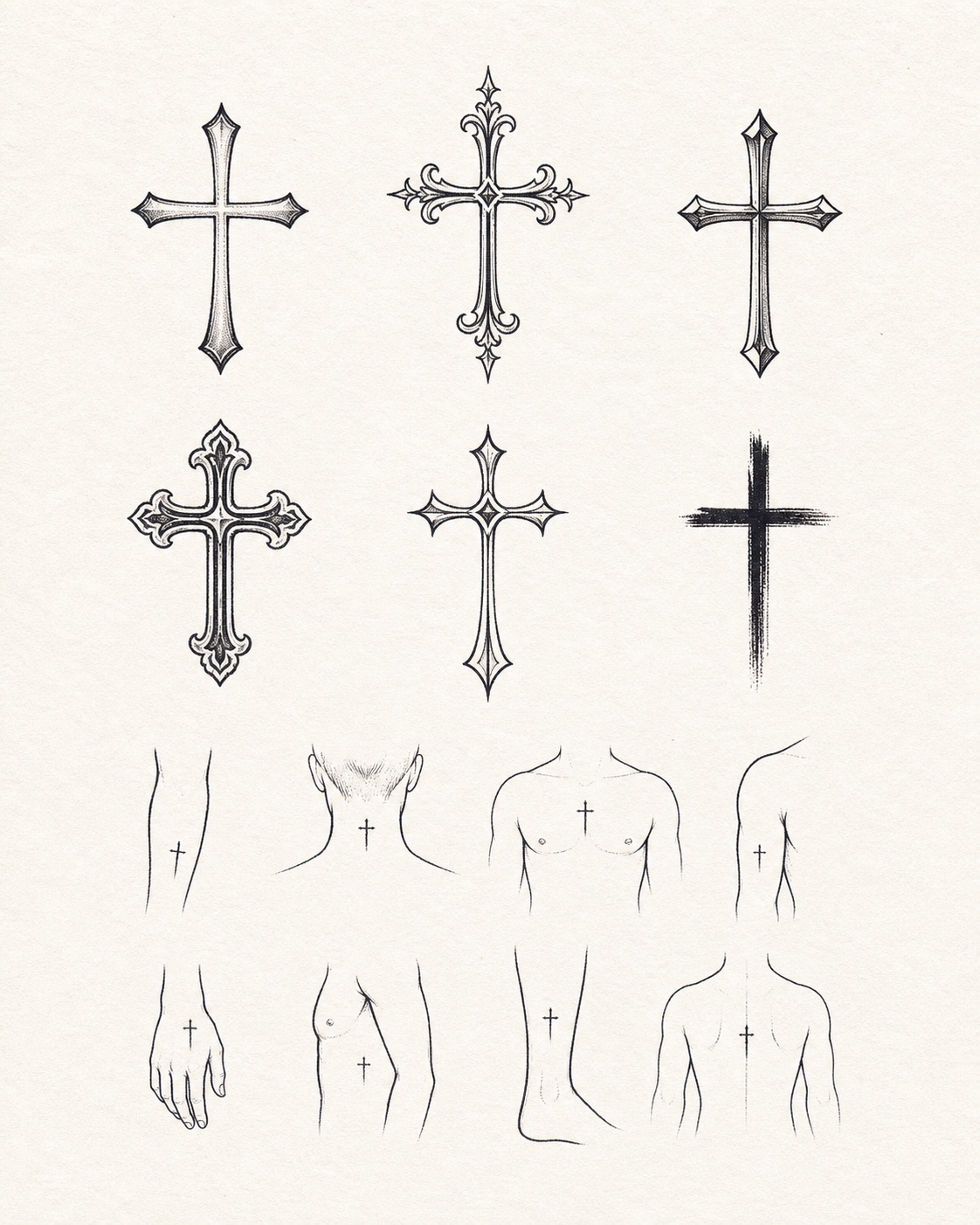 Small Cross tattoo idea for men