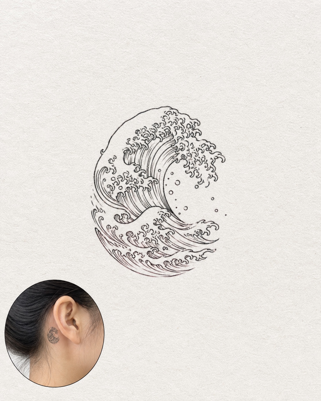 Small Wave tattoo idea for men