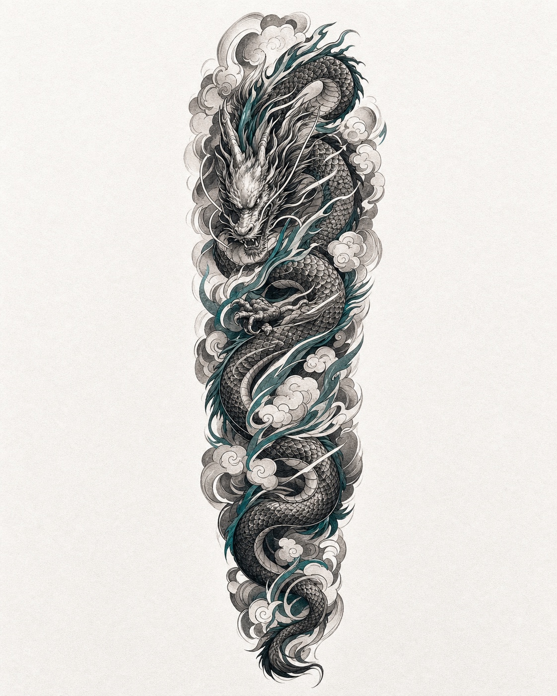 Japanese Dragon Along the Forearm tattoo idea for men