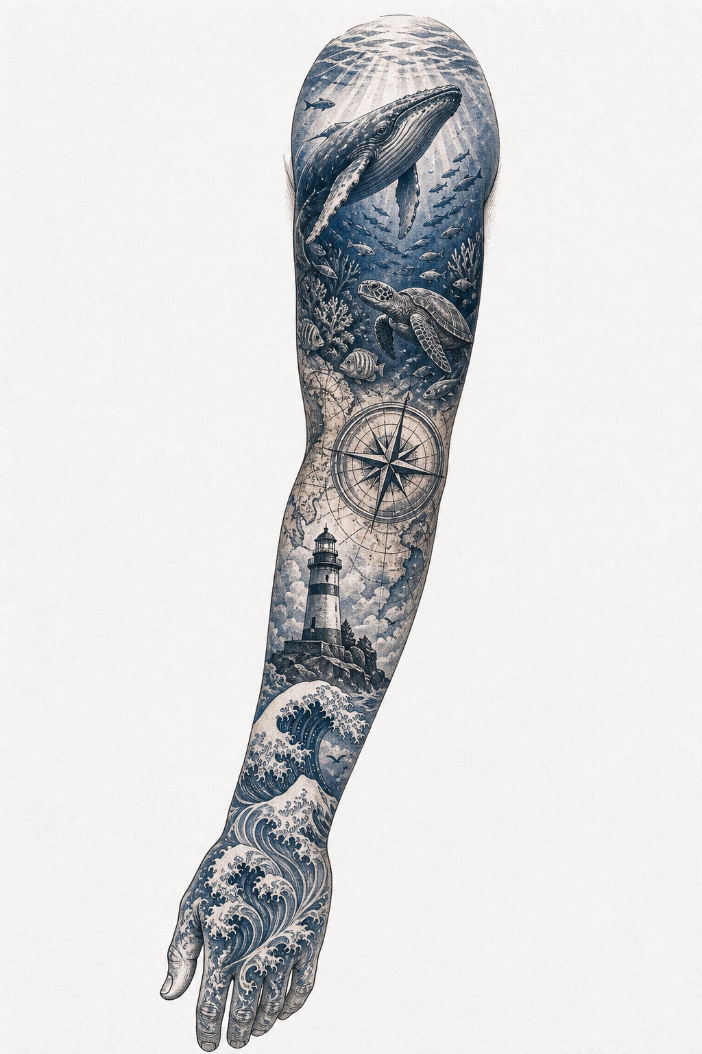 Ocean Sleeve tattoo idea for men