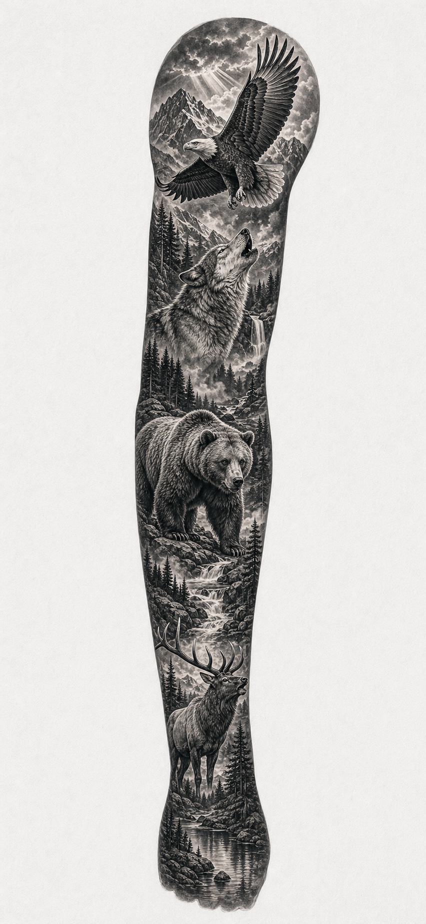 Wildlife and Nature Sleeve tattoo idea for men