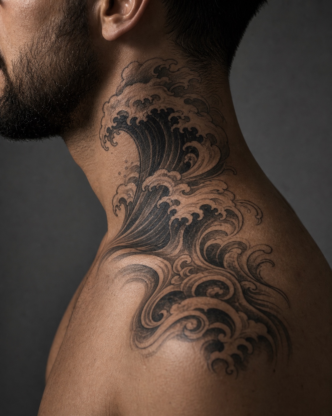 Minimal male sleeve continuation tattoo placement idea