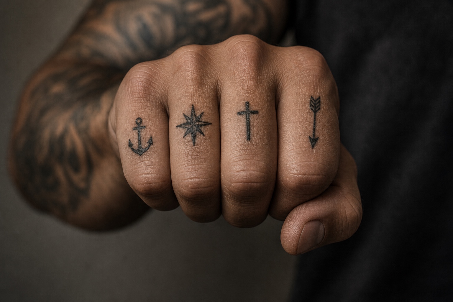 Minimal male knuckle designs tattoo placement idea