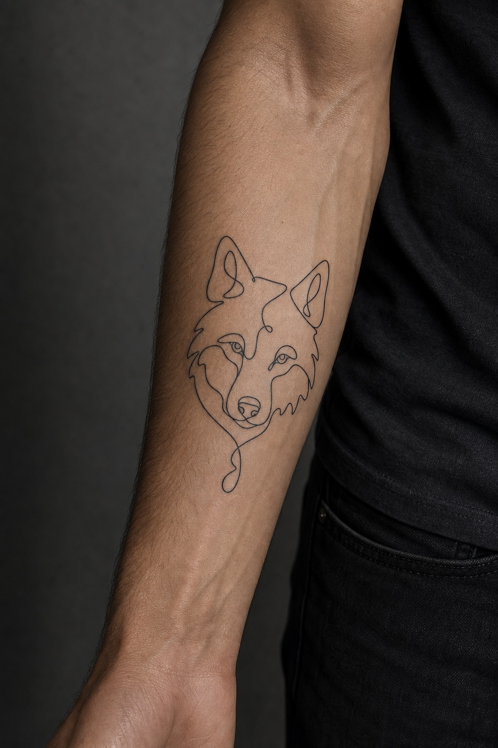 Minimal male minimal linework tattoo placement idea