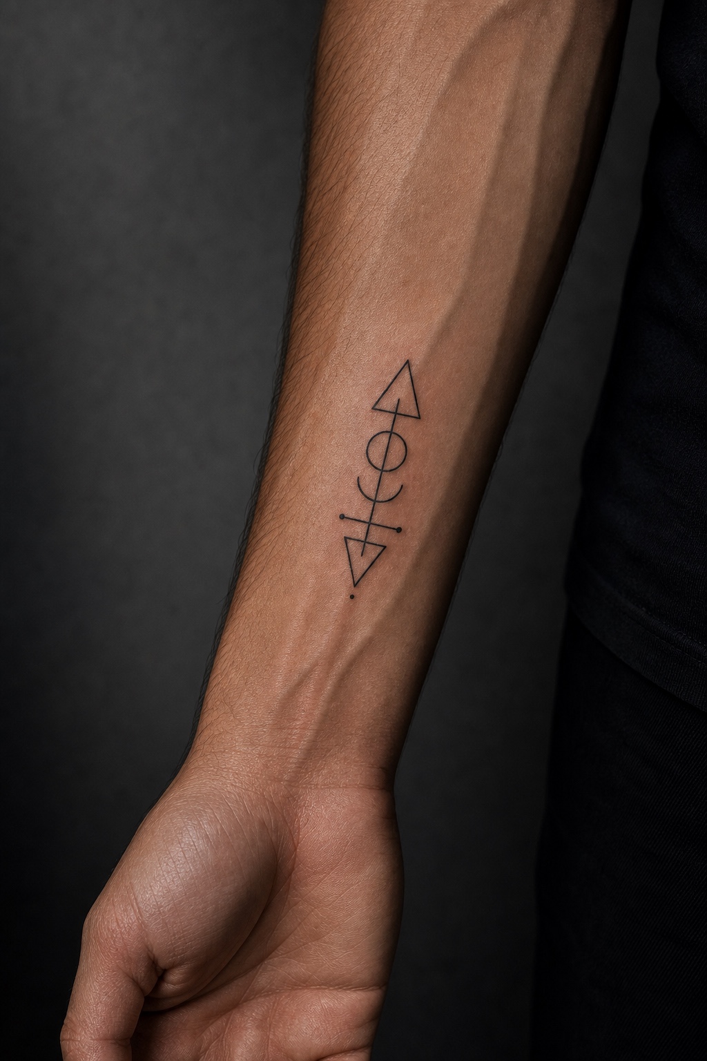 Minimal male a symbol you invented tattoo placement idea