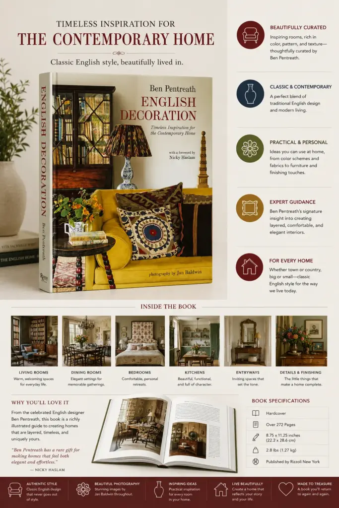8d58510e-fe56-44cf-a301-ab0239b0ed60 Ben Pentreath's English Decoration book cover showing classic English interior with yellow sofa, patterned cushions and lamp | Sky Rye Design Ben Pentreath's English Decoration book cover showing classic English interior with yellow sofa, patterned cushions and lamp