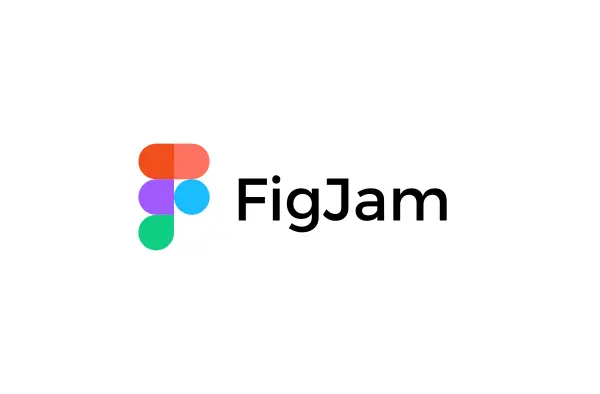 FigJam collaborative whiteboard logo — colorful Figma icon (red, purple, blue, green) with FigJam text