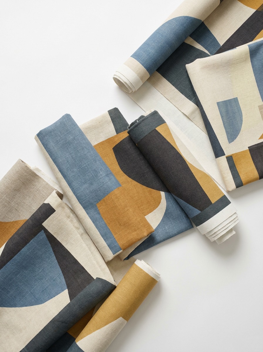 Large-format fabric backdrop samples Large-format fabric backdrop samples with bold printed graphics. | Sky Rye Design Large-format fabric backdrop samples with bold printed graphics.