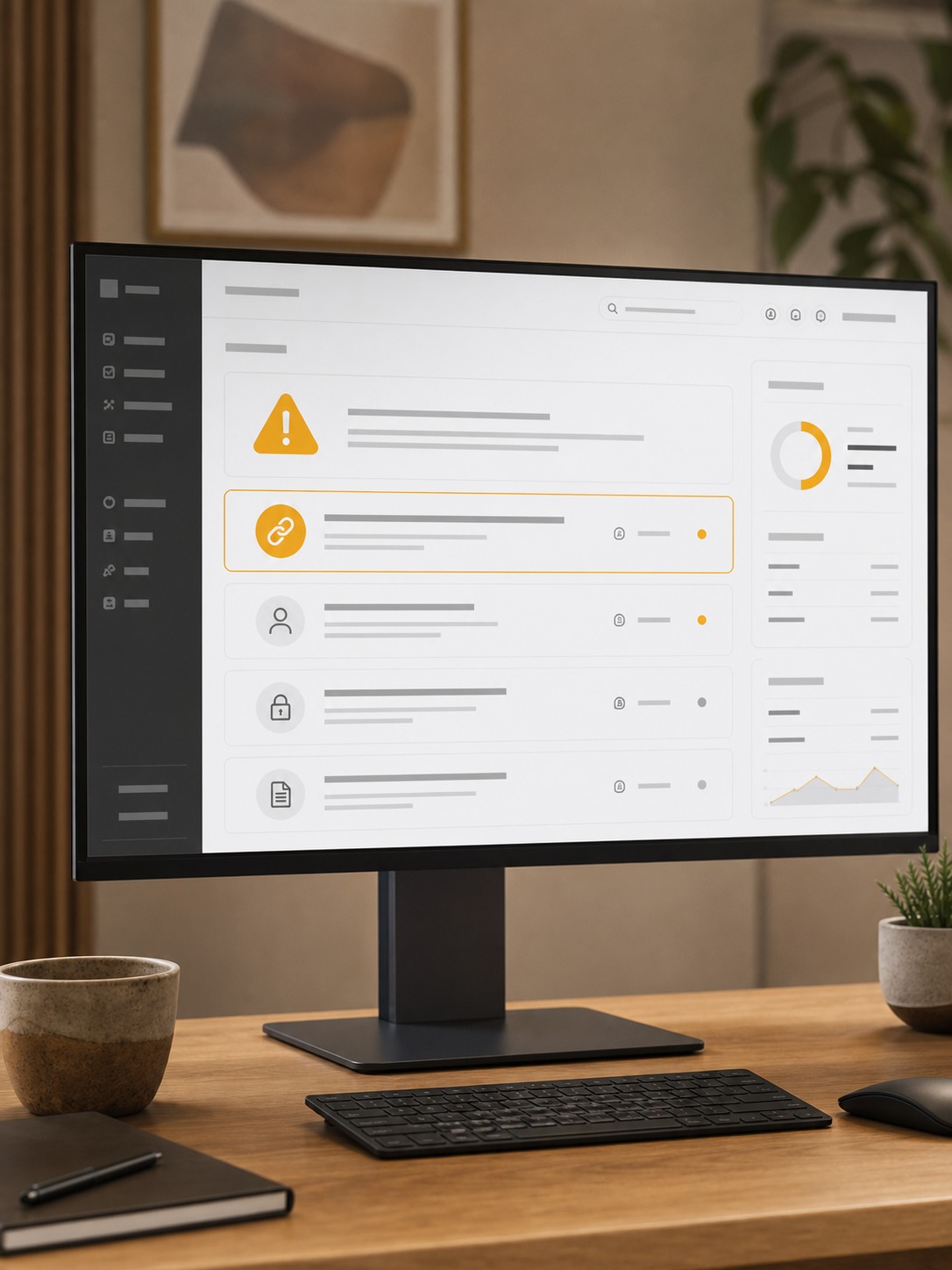 Monitor showing a data loss prevention alert for a publicly shared link.
