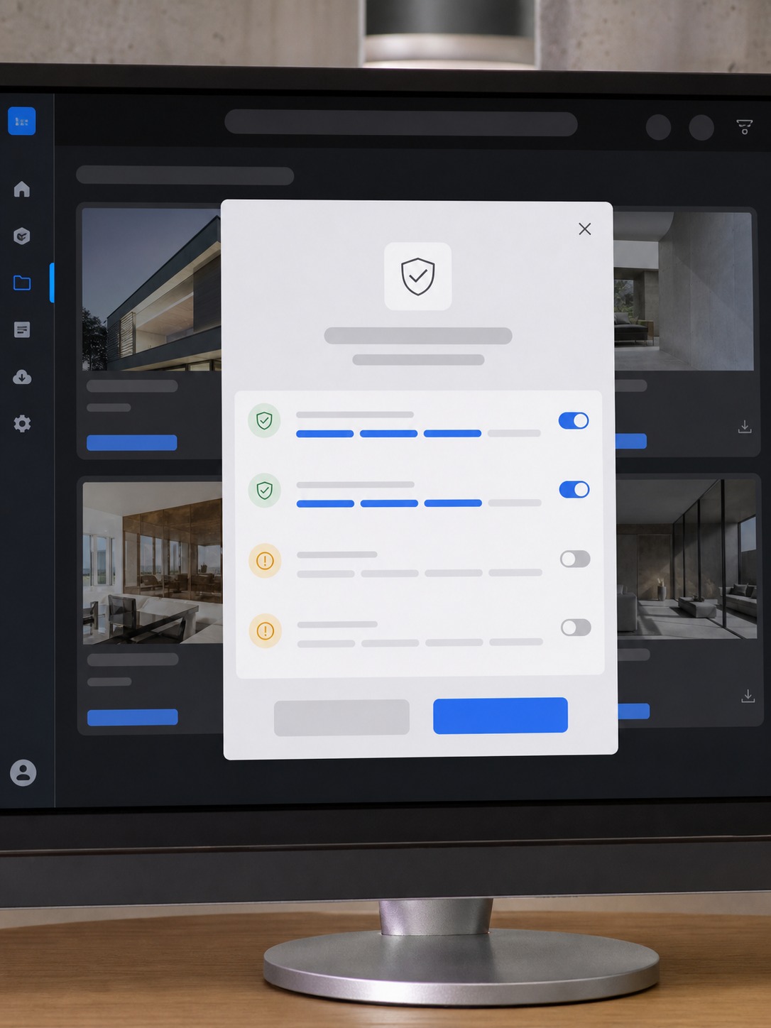 Design software plugin permissions dialog listing requested access levels.
