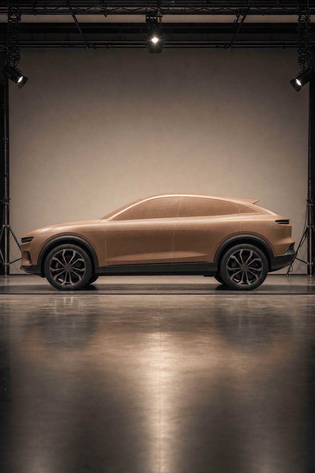 Full-size automotive clay model profile A full-size automotive clay model in side profile under raking studio light. | Sky Rye Design A full-size automotive clay model in side profile under raking studio light.