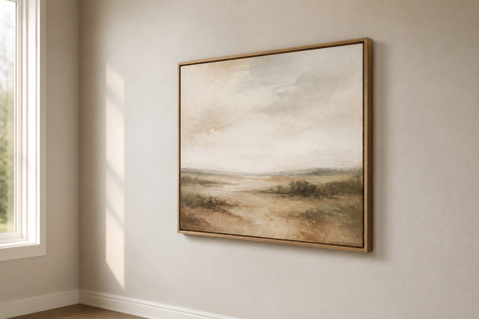 Gallery wall layout - Anchor piece placement large artwork centered first Anchor piece placement, large artwork centered first for a planned gallery wall layout. | Sky Rye Design Anchor piece placement, large artwork centered first for a planned gallery wall layout.