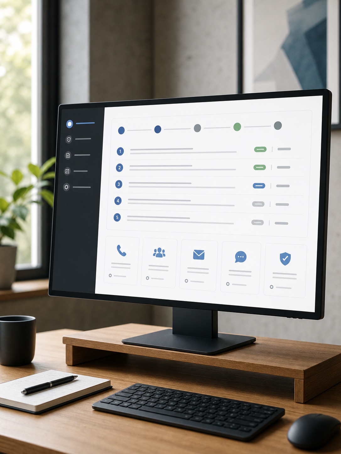 Studio monitor showing an organized incident response plan document.