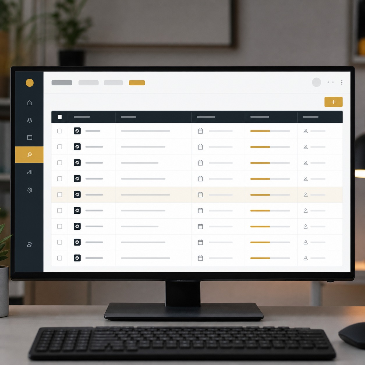 License Management Spreadsheet Interface License management spreadsheet open on a monitor with tool owners, renewal dates, and active seats. | Sky Rye Design License management spreadsheet open on a monitor with tool owners, renewal dates, and active seats.