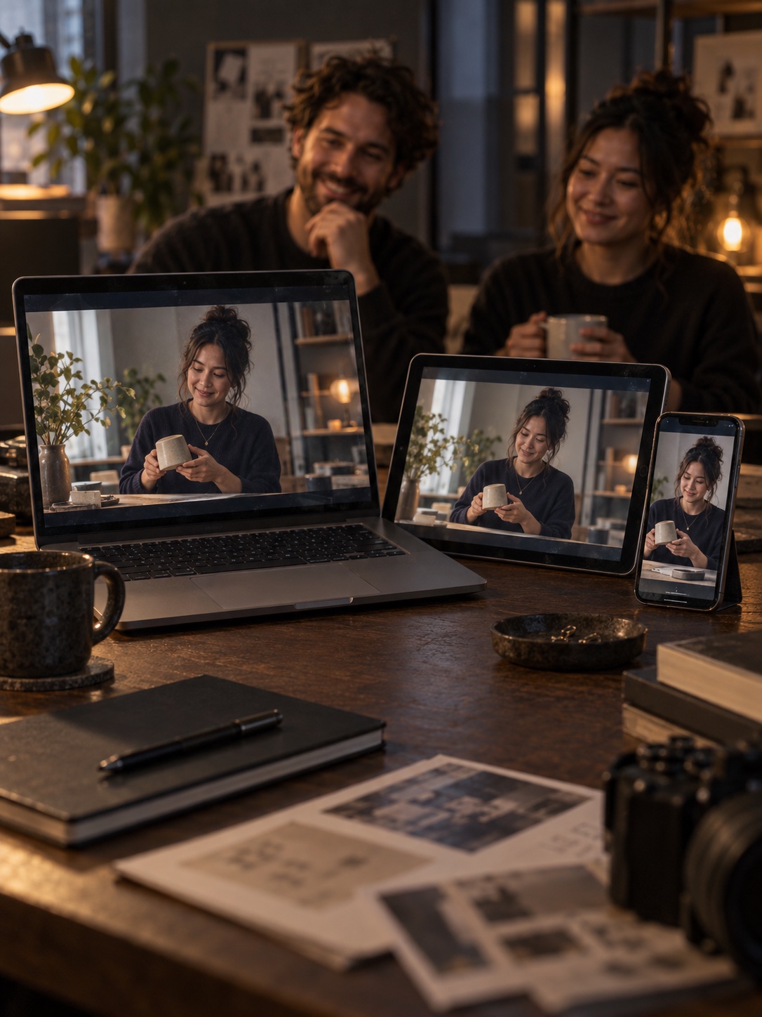 Finished small-brand video across devices Finished small-brand product video playing on a laptop, tablet, and smartphone | Sky Rye Design Finished small-brand product video playing on a laptop, tablet, and smartphone